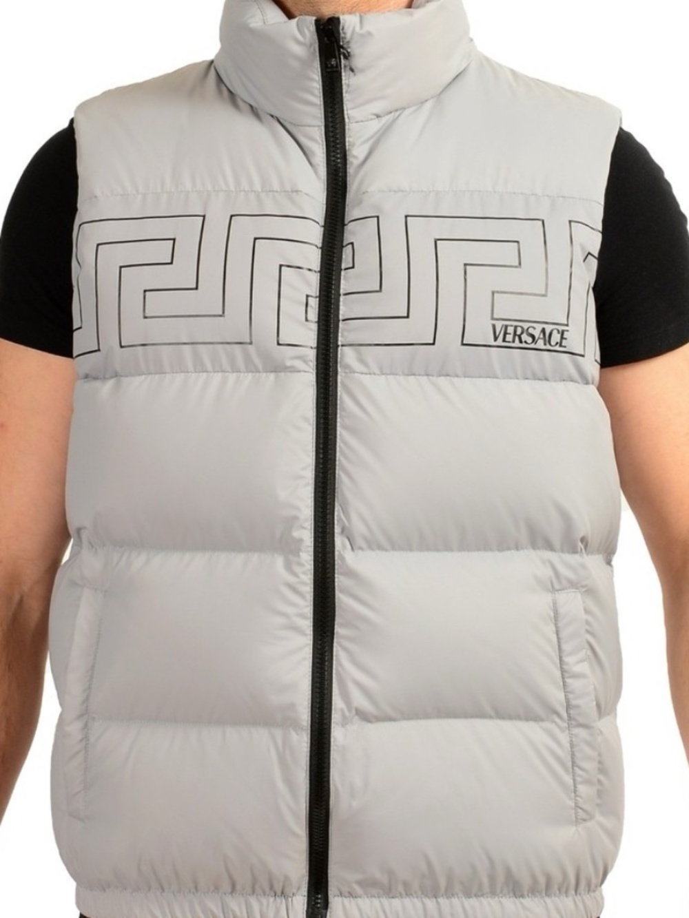 NWT Versace Men's Greca Duck Down Sleeveless Jacket Puffer Vest US 2XL IT 56